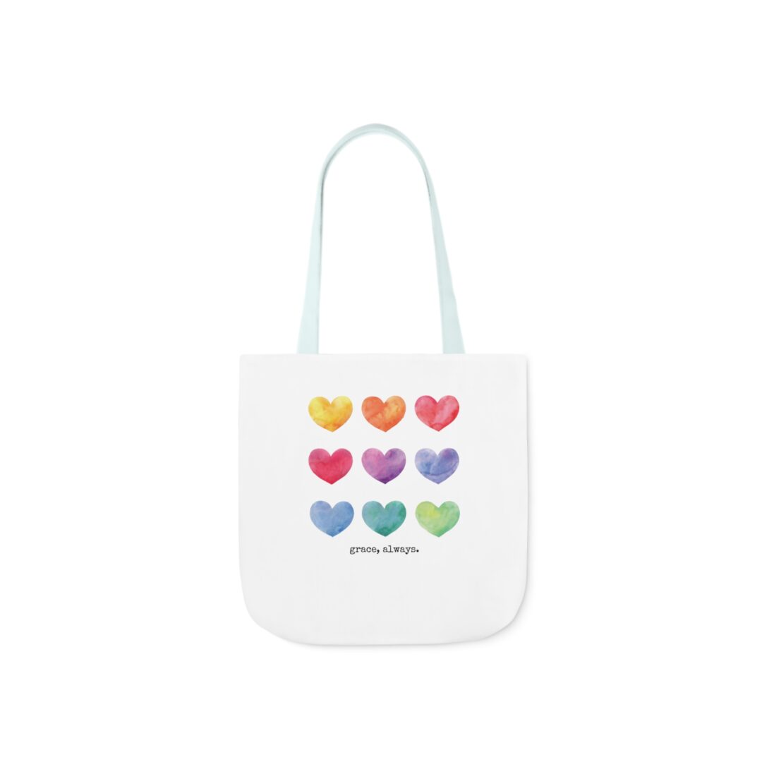 watercolor hearts grace, always. tote bag - Image 13