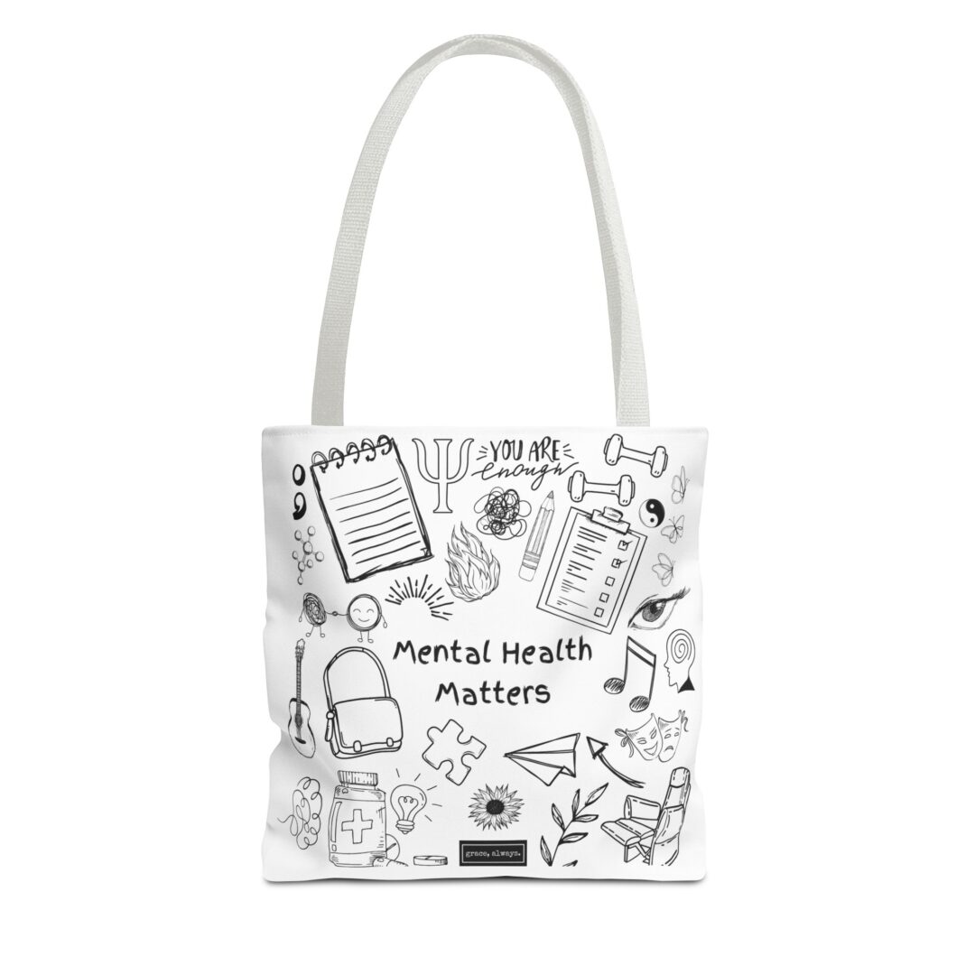 sketched design tote bag