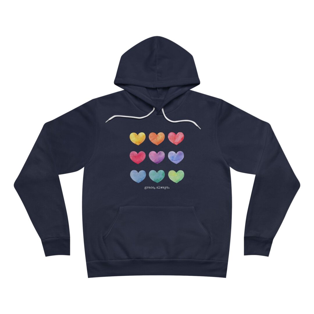 watercolor hearts grace, always. hoodie - Image 4