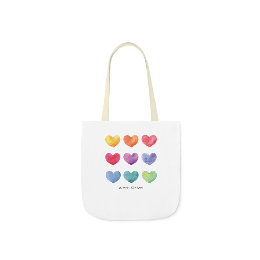 watercolor hearts grace, always. tote bag - Image 5