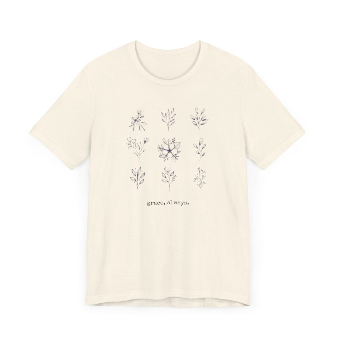 grided bohemian floral grace, always. tee - Image 4