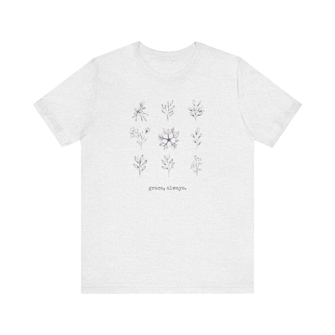 grided bohemian floral grace, always. tee - Image 7