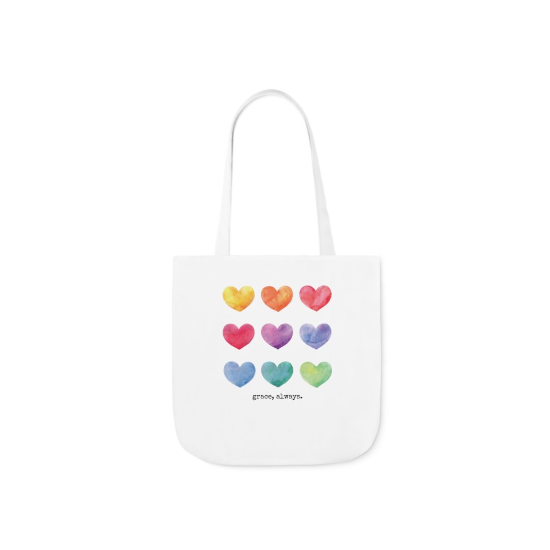 watercolor hearts grace, always. tote bag - Image 17