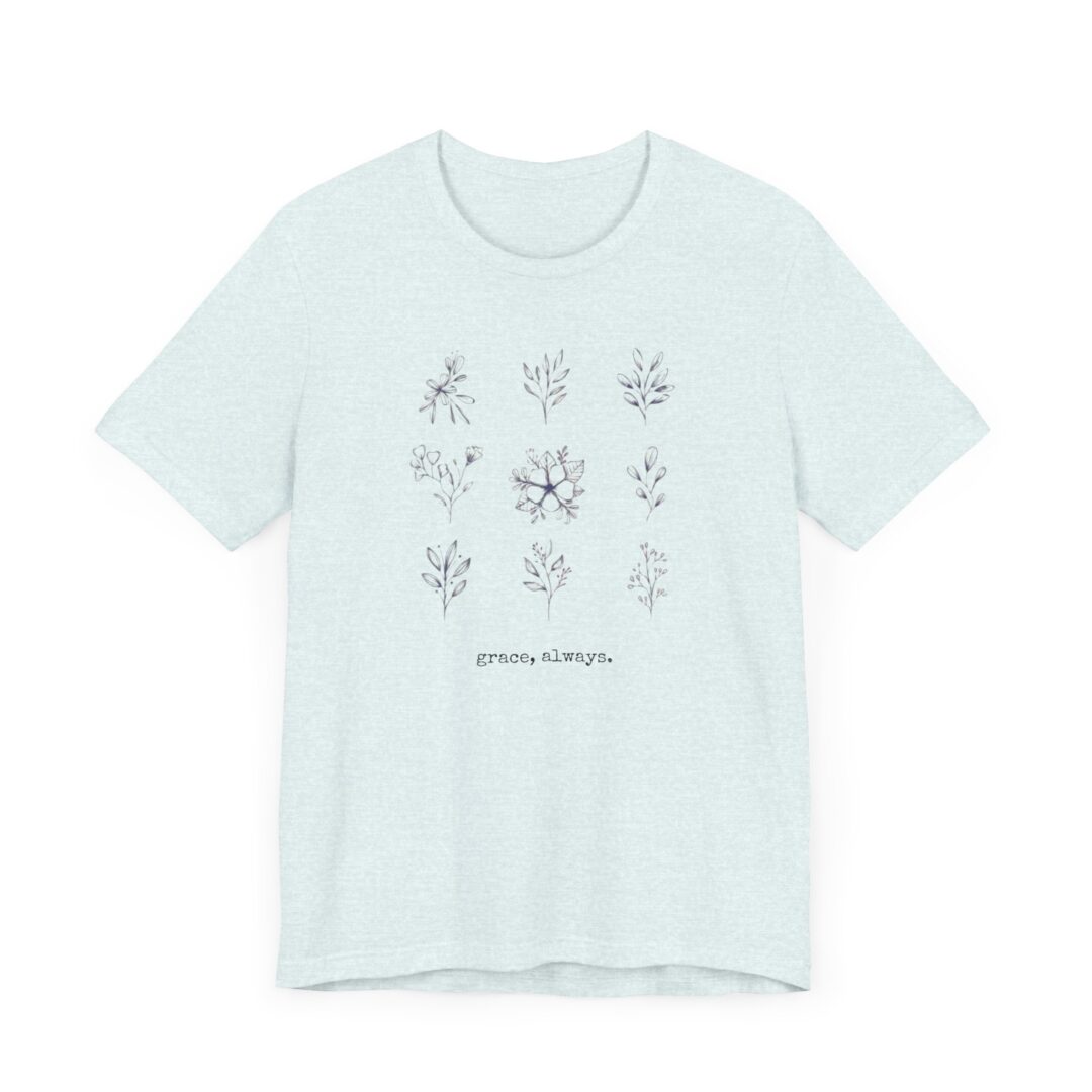 grided bohemian floral grace, always. tee - Image 6