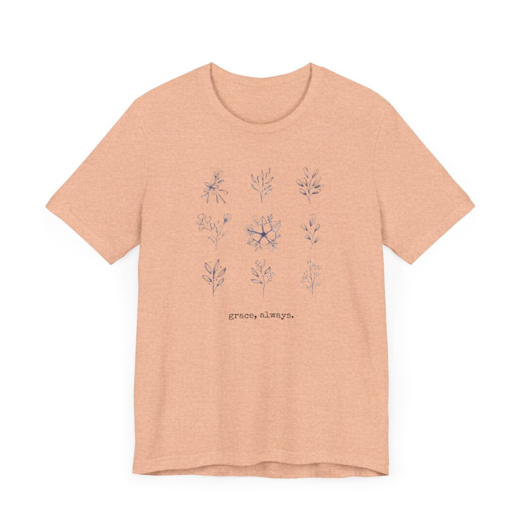 grided bohemian floral grace, always. tee - Image 5