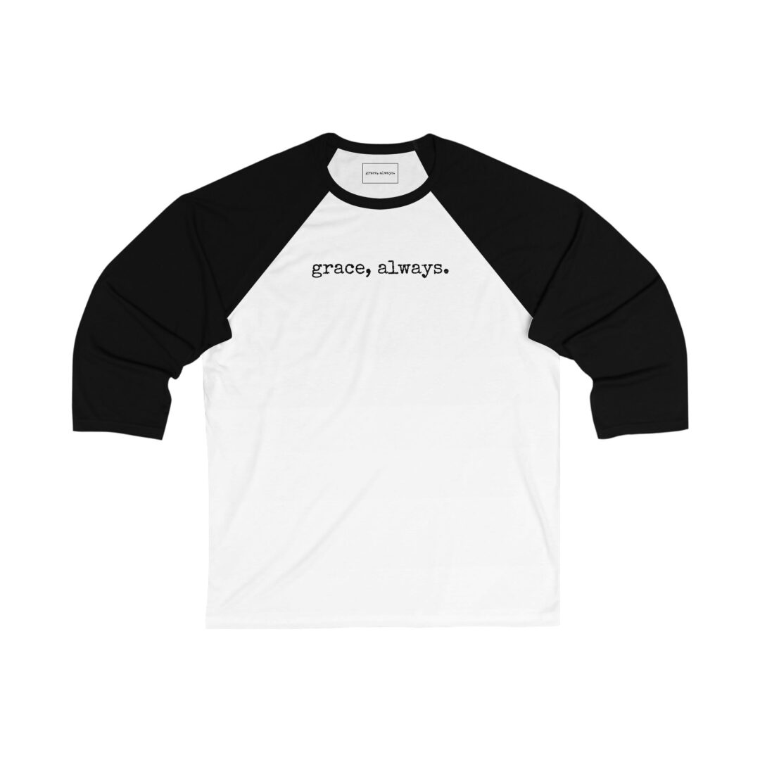 grace, always. 3/4 sleeve baseball tee - Image 4