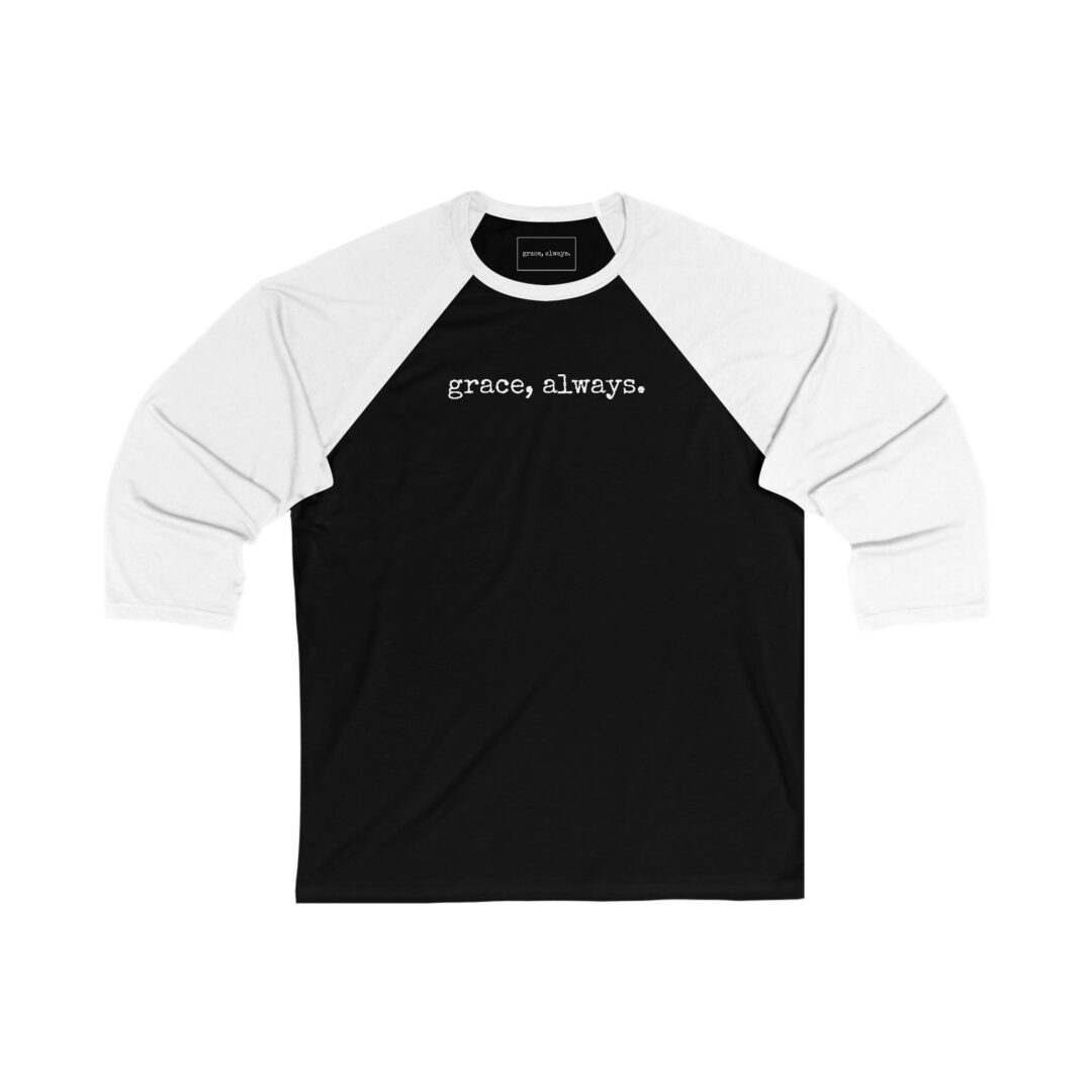 grace, always. 3/4 sleeve baseball tee - Image 3