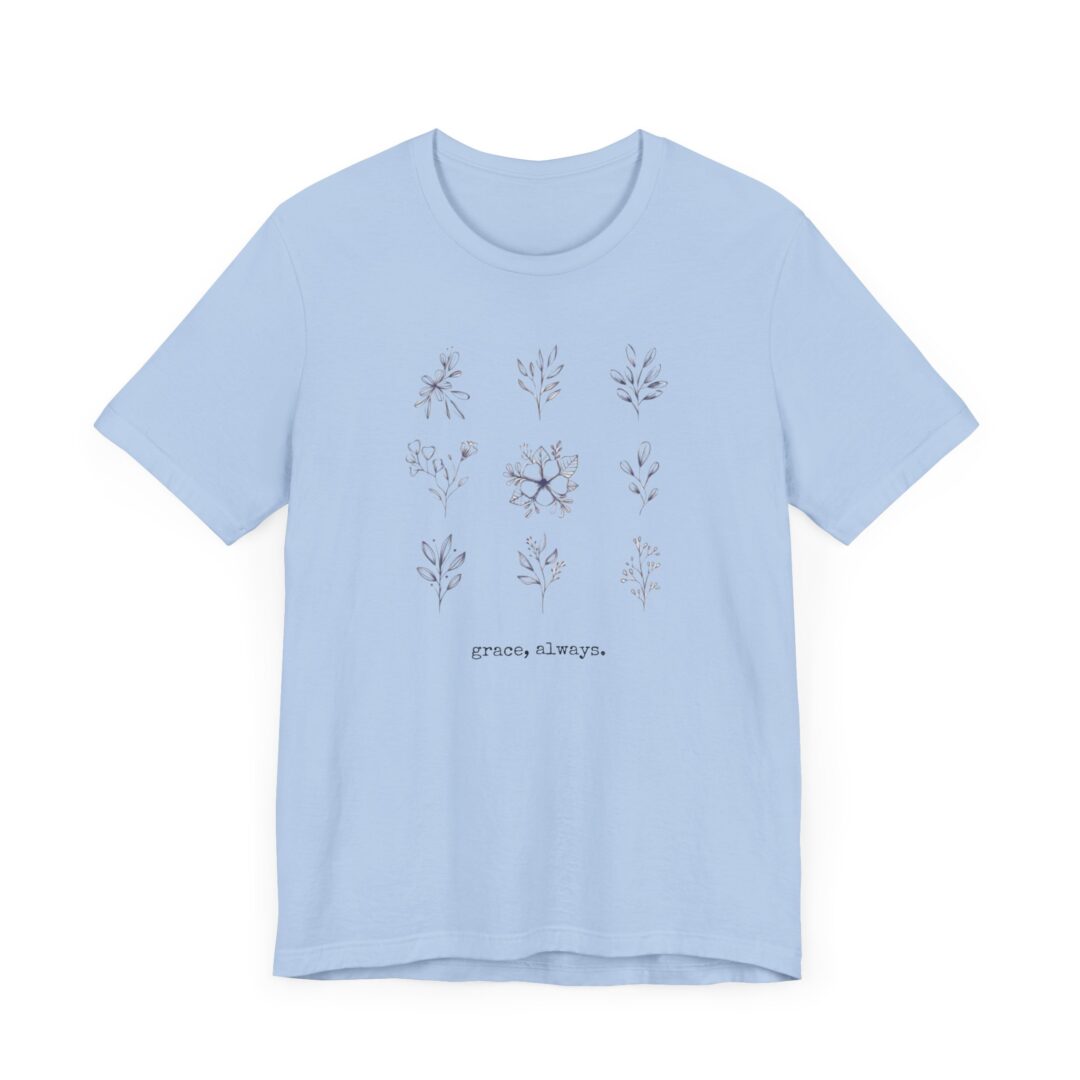 grided bohemian floral grace, always. tee - Image 3