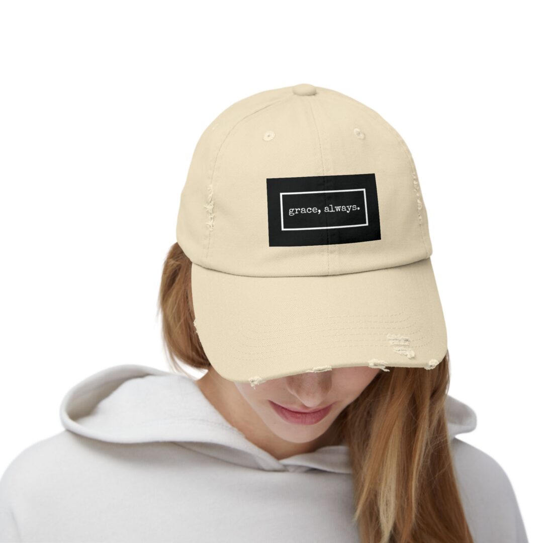 grace, always. distressed baseball cap - Image 4