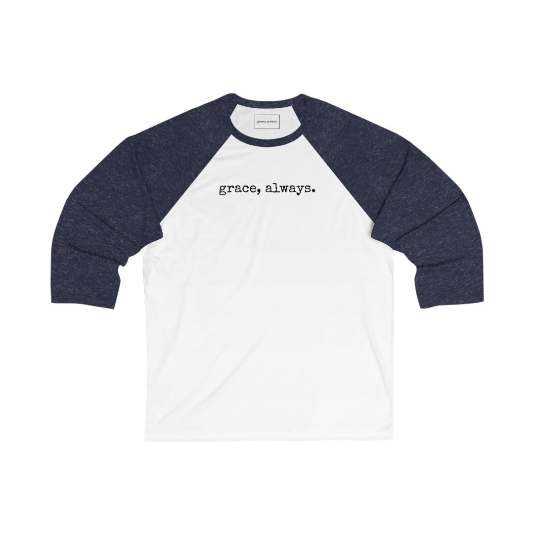 grace, always. 3/4 sleeve baseball tee - Image 2