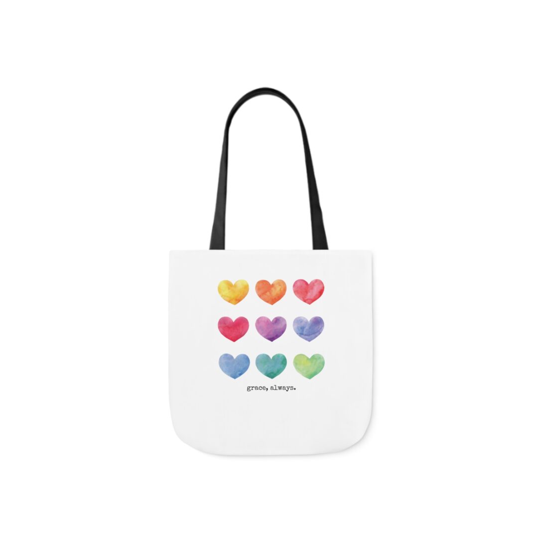 watercolor hearts grace, always. tote bag - Image 9